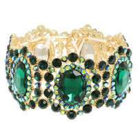RHINESTONE BEZELED STRETCH BRACELET