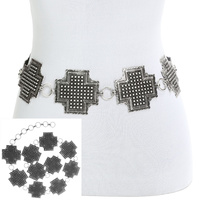 WESTERN BUBBLE CROSS CONCHO BELT