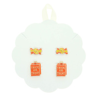 HALLOWEEN CANDY AND TRICK OR TREAT EARRING SET