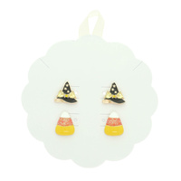 HALLOWEEN WITCH HAT AND CANDY CORN EARRING SET