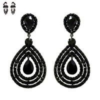 2-TIER OPEN TEARDROP DANGLE AND DROP CLIP ON EARRINGS