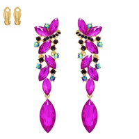 BUTTERFLY PETAL CLUSTER CRYSTAL  CLIP-ON EARRINGS