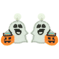 HALLOWEEN GHOST PUMPKIN POST EARRINGS