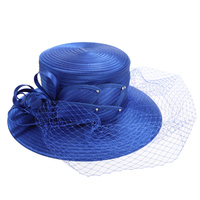 RHINESTONE BOW NETTED PAPER BRAID HAT
