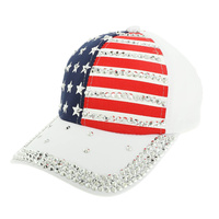 U.S.A FLAG RHINESTONE STUDDED BASEBALL CAP