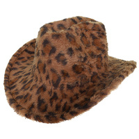 WESTERN FAUX FUR COWBOY HAT