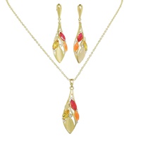 TEARDROP GEMSTONE CLUSTER NECKLACE SET