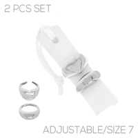 CHUNKY HEART DOME RING SET