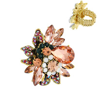 FLORAL CRYSTAL CLUSTER STRETCH RING